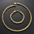 Western Trendy Necklace Bracelet Set Men Women Premium Simple Hip-Hop Line Spliced Cuban Chain Accessory