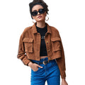 Women's Fall-Winter Casual Long Sleeve Lapel Collar Jacket 2026 - Brown