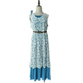 Women's Summer Bohemian Vacation Crochet Sleeveless Hollow-Out Loose Crochet Dress + - Blue (Single)