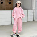 Girls' Casual Hoodie & Sweatpants Set