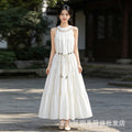 Women's Summer French Bohemian Dress + Camisole + Long Skirt 2-Piece Set 2026 - White
