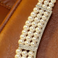 Vintage Fashionable Rhinestone Pearl Necklace Elegant Tweed Style Fresh Sweet Necklace Pearl Multi-Layer Beaded Necklace Women