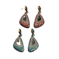 Vintage Geometric Triangle Full Diamond Drop Light Luxury Personality Elegant Feel Earrings Rhinestone Vintage Stud Women