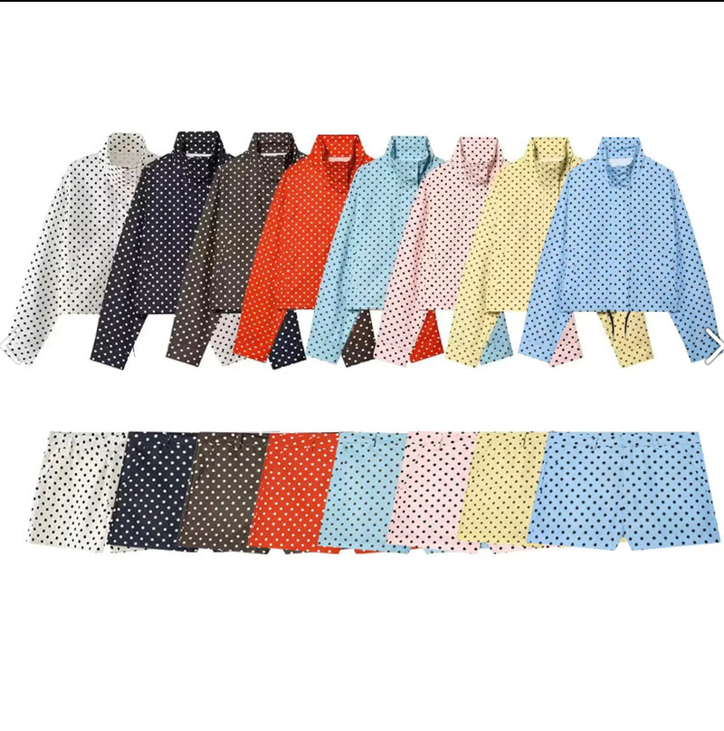 foreign trade women's clothing 2025 autumn european and american style polka dot jacket + polka dot