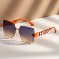 Elegant Frame Trendy Style Gradient Sunglasses Women Summer Sun-Proof Rimless Sunglasses UV-Proof Premium Sunglasses