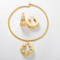 Overseas Fashionable Commute Geometric Shape Band Shape Earrings Necklace In Stock Summer Simple Elegant Earrings 2-Piece Set