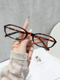 Korean Style Small-Frame Plano Glasses Anti-Blue Retro Trendy Personality Slender Influencer Pick Ambient Feel Frame Glasses Women