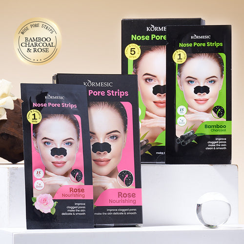 KORMESIC竹炭鼻膜贴盒装Nose Mask清洁吸附黑头跨境外贸厂家批发