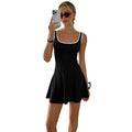Women's Sporty U-Neck Contrast Tennis Dress