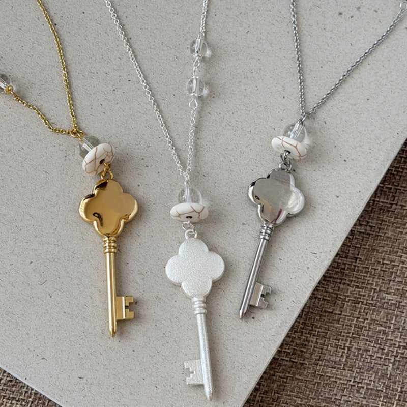 Korean Key Pendant Necklace - view 2
