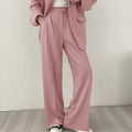 Women's Fall Korean Casual Petite Blazer Set 2026 | 2 Piece Outfit Set - Camel Pants