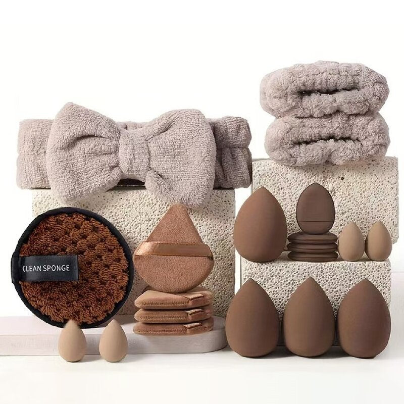 20-Piece Makeup Blender Set - Ultra-Soft Wet & Dry Sponges, Non-Absorbent
