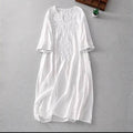 White Heavy Embroidery Breathable Long Dress, 2026 Summer New
