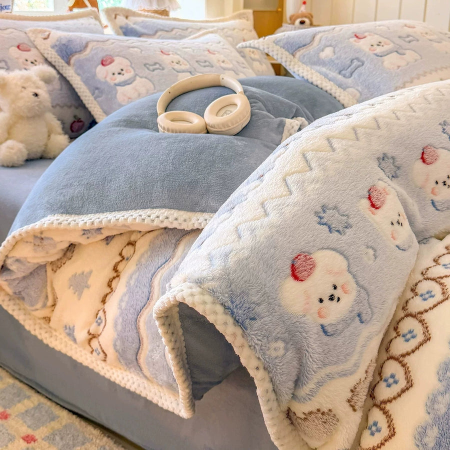 Bobo Bunny Milk Velvet 4-Piece Winter Bedding Set - view 2