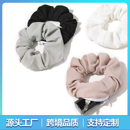 New Simple Can Storage Invisible Zipper Snake Hair Tie Large Cord Hair Tie Women Hair Tie Factory Color Custom Print