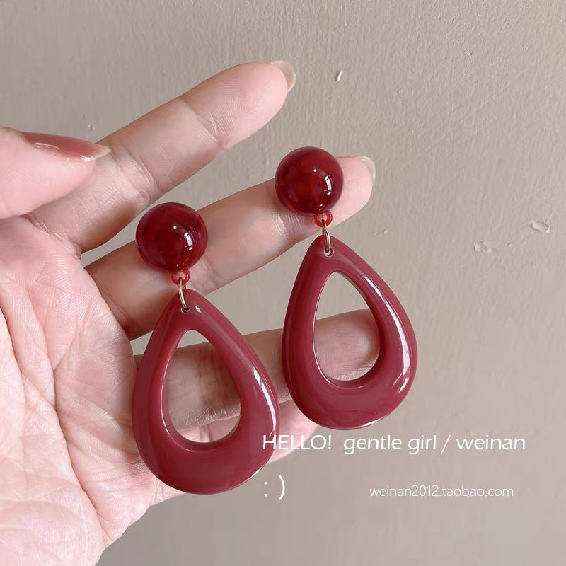 Vintage Color-Block Round Stud Earrings - view 7