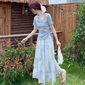 Women's Summer Ethnic Fashion Short Sleeve Floral Skirt + Top 2-Piece Set 2026