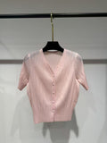 Women's Spring-Summer Versatile Short Sleeve Pleated Lightweight Cardigan + Jacket 20 - Yellow-Green