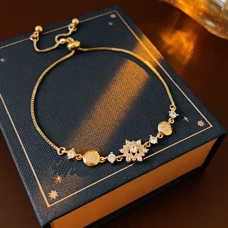 Zircon Iris Flower Cross Bracelet - view 6