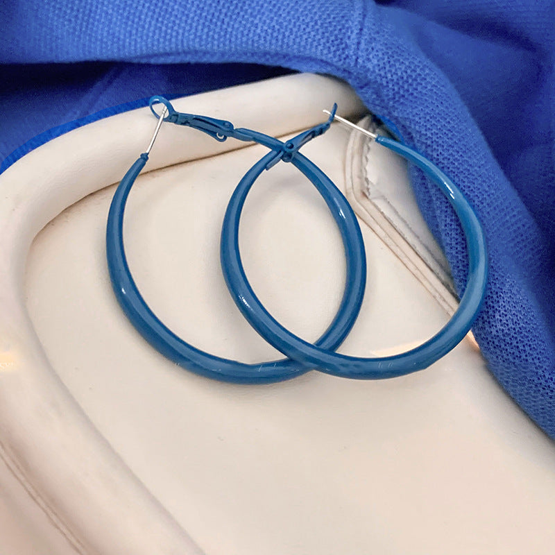Klein Blue Oversized Hoop Earrings - view 12