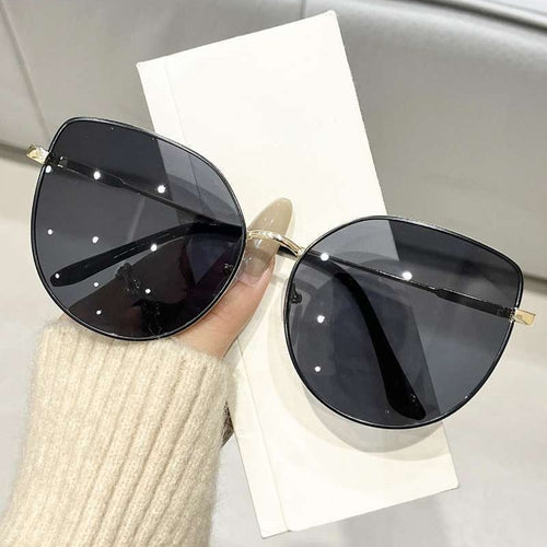 Fashionable Gold Frame Sunglasses Women 2025 New Retro Aviator Trendy EU/US Import UV-Proof Sunglasses