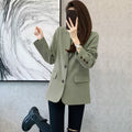 Women's Spring Office Korean Petite Blazer + Top 2026 | Casual Blouse - Red