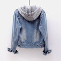 Women's Fall Korean Long Sleeve Cropped Jacket + Top 2026 | Trendy Jacket - Light Blue