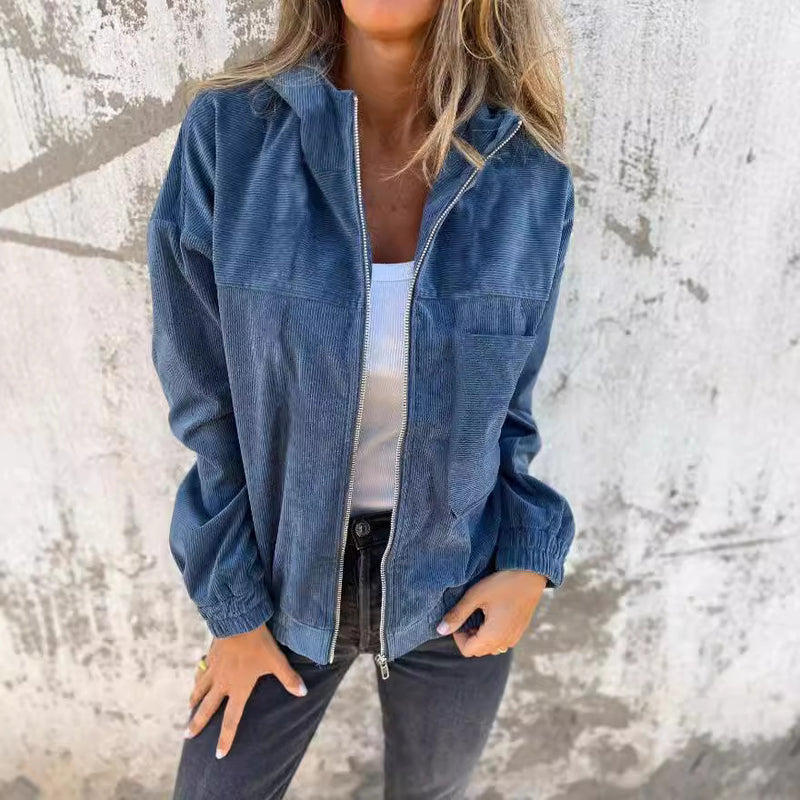 Women's Fall Minimal Jacket 2026 | Trendy Jacket - Blue