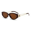 Western New Cat-Eye Sunglasses Metal Temple Women Premium UV-Proof Sunglasses Street Snap Sun-Proof Glasses