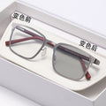 Light Feel Photochromic Prescription Glasses Formal Full-Frame Ultra-Light Prescription Sunglasses Men Square TR90 Temple Prescription Sunglasses