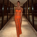 Sexy Lace Sheer Bodycon Dress - Bandeau Style Slim Fit Summer Dress Women