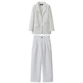 Women's Fall Korean Casual Petite Blazer Set 2026 | 2 Piece Outfit Set - Camel Pants