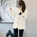 Women's Spring Office Korean Petite Blazer + Top 2026 | Casual Blouse - Red