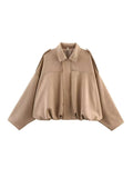 Women's Spring Fashion Batwing Sleeve Top 2026 | Casual Blouse - Green Jacket