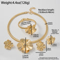 India Bride Bead Gem Heavy-Duty Spiral Folded Cuff 3D Petal Necklace Bangle Ring Earrings Set Gown Set