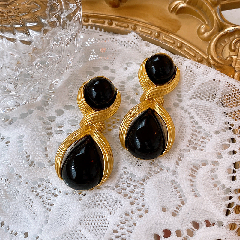 Oval Crystal Vintage Stud Earrings - view 12