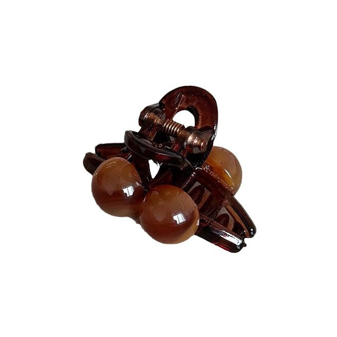 Minimalist Brown Round Mini Hair Clip - view 5