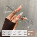 Beesfen 25021J Ultra-Light Titanium Retro Cat-Eye Glasses Bare Face Women Face-Slimming Cold Tea Glasses Wholesale Cinnabar Sun