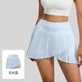 Summer Sporty Slit Fake Two-Layer Pleated Skirt + Short Skirt + Skirt