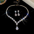 「 Sparkle Dazzling Star River」 Burst Sparkle Teardrop Necklace Fashionable Versatile Niche Design Detail Premium Burst Sparkle Teardrop Necklace