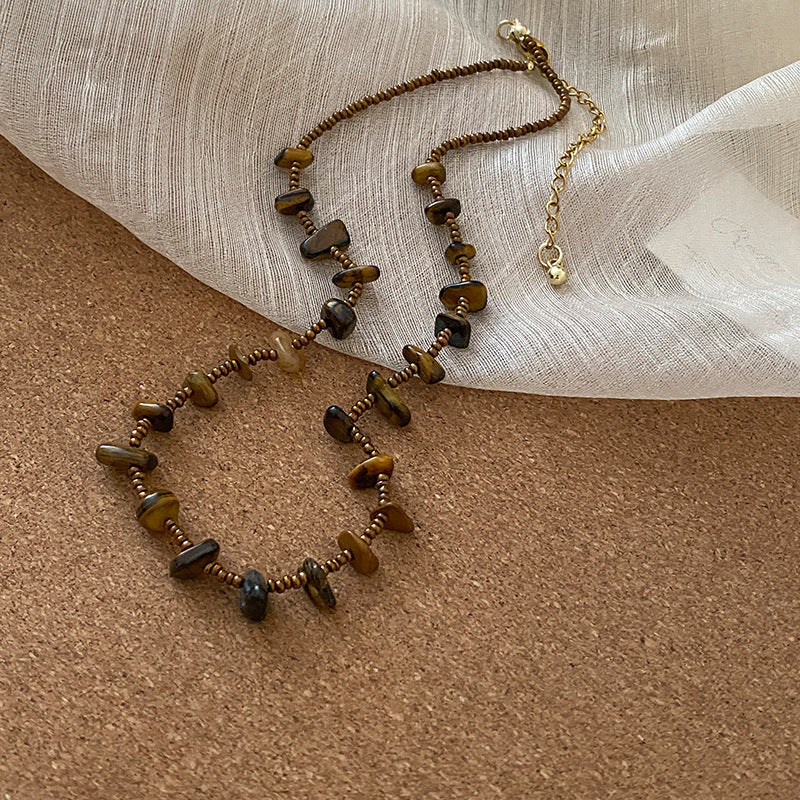 Vintage Oval Tiger's Eye Necklace - view 9