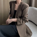 Women's Spring Korean Casual Blazer 2026 - Coffee