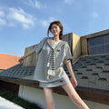 Summer Sporty Casual Plus Size Loose Short Skirt 2-Piece Set