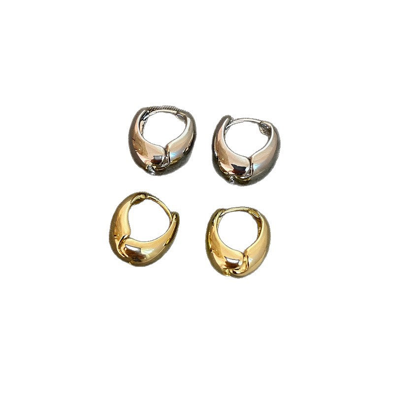 French Minimalist Glossy Teardrop Hoop Earrings - view 5