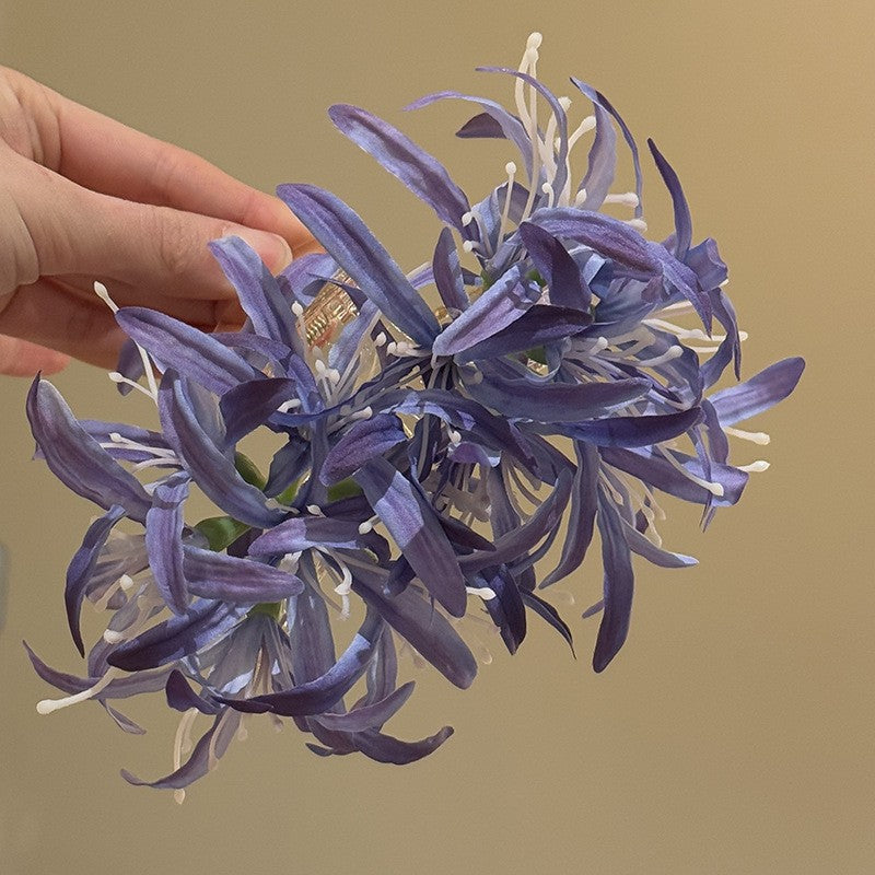 Fabric Pearl Flower Leaf Tassel Hair Clip - view 10