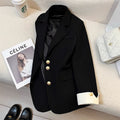 Women's Fall Korean Designer Blazer + Top 2026 | Casual Blouse - Black