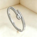 Overseas Western Light Luxury Snake Shape Bangle Fashionable Elegant Trendy Cubic Zirconia Bracelet Design Style Niche Premium Hand Jewelry