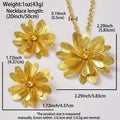 New Overseas Export Elegant Jewelry Set Retro Pendant Fashionable 3D Flower Exquisite Necklace Earrings Set