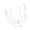 EU/US Import Fashionable Accessory Simple Gold Imitation Pearl Multi-Layer Clavicle Chain Light Luxury Feel Personality Snake Chain Necklace