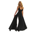 Deep V-Neck High Waist Slit Evening Gown - Chiffon Formal Dress Women